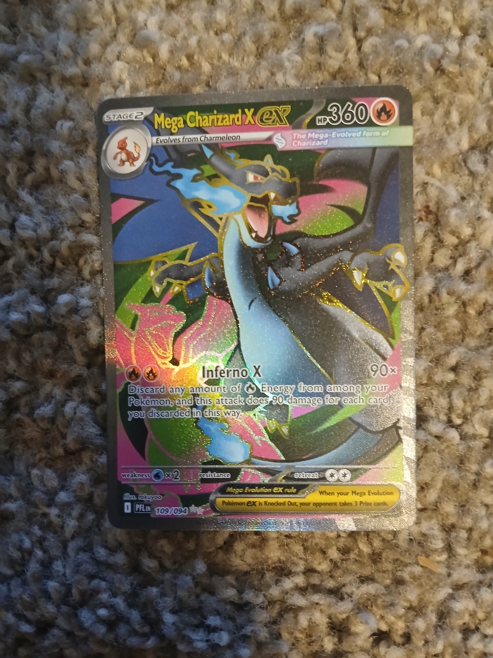 Mega Charizard X Ex Pokemon Card 109/94 Phantasmal Flames